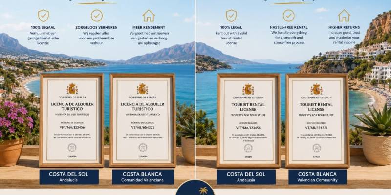 LICENCIAS DE ALQUILER PARA EL AÑO 2026: COSTA BLANCA VS. COSTA DEL SOL